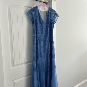 MARINA Light Blue beaded dress